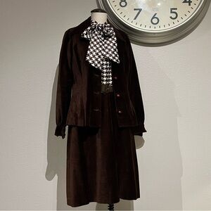 Vintage Brown Blazer and Dress Set